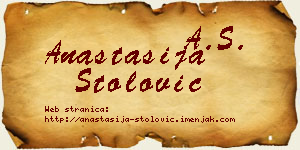 Anastasija Stolović vizit kartica